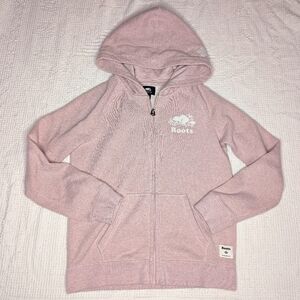 Roots║Pink Sparkly Zip Up Hoodie Sweatshirt║Girls Size XL